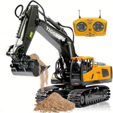 2.4G Remote Control Excavator Alloy Excavator Model Engineering Car Remote Control Car Boy Girl Unlimited Rotation - Larger 1/18 Scale Remote Control Excavator