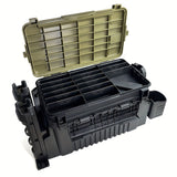 Double-layer multi-function outdoor storage fishing box, can be used as a stool, convenient storage of various fishing lines, bait, live fish.