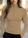 Women'S Turtleneck Top Black High Neck Top Slim Fit Knitwear Winter Layering - Olive green - Size XL(AU XL/EU52) In Australia - Darrahopens