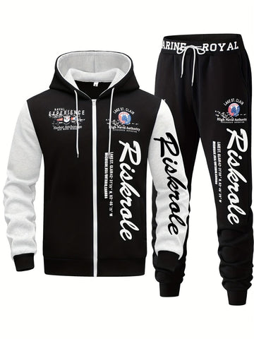Men'S Hoodie Set Letter Print Hoodie Casual Sportswear Jogger Set Australian - White - Size XL(AU XL/EU52) In Australia - Darrahopens