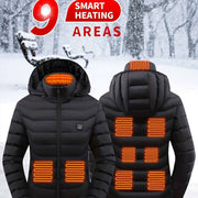 Heated Jacket Smart Heated Hoodie Lightweight Winter Coat Cotton Padded Jacket - Black - Size 2XL(AU 2XL/EU54) In Australia - Darrahopens