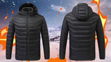 Heated Jacket Smart Heated Hoodie Lightweight Winter Coat Cotton Padded Jacket - Black - Size L(AU L/EU50) In Australia - Darrahopens
