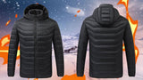 Heated Jacket Smart Heated Hoodie Lightweight Winter Coat Cotton Padded Jacket - Black - Size XL(AU XL/EU52)