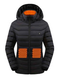 Heated Jacket Smart Heated Hoodie Lightweight Winter Coat Cotton Padded Jacket - Navy - Size L(AU L/EU50) In Australia - Darrahopens