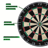 18-inch sisal dartboard, 45cm sisal round net dartboard, digital printed sisal dartboard, sisal dart set, Random 6 types of darts