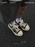 Canvas Sneakers Platform Sneakers Height-Increasing Shoes Unisex Casual Shoes - Black and white - Size 10(AU10/EU43)