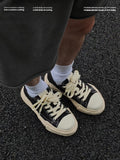 Canvas Sneakers Platform Sneakers Height-Increasing Shoes Unisex Casual Shoes - Black and white - Size 8(AU8/EU41)