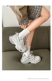 Chunky Sneakers Dad Shoes Thick Sole Sneakers High Street Sneakers Platform - Silver - Size 8(AU8/EU41)