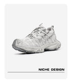 Chunky Sneakers Dad Shoes Thick Sole Sneakers High Street Sneakers Platform - Silver - Size 8(AU8/EU41)