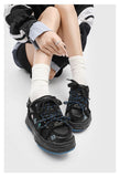 Casual Sneakers Embroidered Sneakers Four-Leaf Clover Shoes Comfortable - Black - Size 11(AU11/EU44)