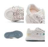Casual Sneakers Embroidered Sneakers Four-Leaf Clover Shoes Comfortable - Black - Size 7(AU7/EU40) In Australia - Darrahopens