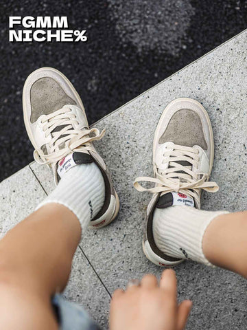Embroidered Skate Shoes Floral Sneakers Canvas Skateboarding Shoes Handcrafted - Khaki - Size 11(AU11/EU44) In Australia - Darrahopens