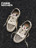 Embroidered Skate Shoes Floral Sneakers Canvas Skateboarding Shoes Handcrafted - Khaki - Size 7(AU7/EU40)