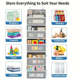 Darrahopens Home & Garden > Storage > Storage Boxes Storage Marvel in Black & Gray — 5-Tier Over-the-Door Organizer with 5 Large Pockets. Sturdy and Anti-Tip Design for Strong Load-Bearing. A Neat Solution for Bedroom, Bathroom & Storage Room.（BLACK）