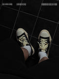 Canvas Sneakers Platform Sneakers Height-Increasing Shoes Unisex Casual Shoes - Black and white - Size 5(AU5/EU36)