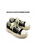 Canvas Sneakers Platform Sneakers Height-Increasing Shoes Unisex Casual Shoes - Black and white - Size 6(AU6/EU37)