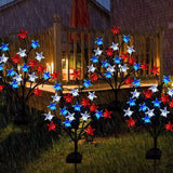 Solar Stars Stake Lights Outdoor, Red White Blue Patriotic Decorations Pathway Solar Star Lights Garden Decor for USA 250th Anniversary Independence Day Memorial Day In Australia - Darrahopens