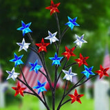 Solar Stars Stake Lights Outdoor, Red White Blue Patriotic Decorations Pathway Solar Star Lights Garden Decor for USA 250th Anniversary Independence Day Memorial Day