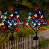 Solar Stars Stake Lights Outdoor, Red White Blue Patriotic Decorations Pathway Solar Star Lights Garden Decor for USA 250th Anniversary Independence Day Memorial Day