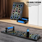 Darrahopens Sports & Fitness > Exercise, Gym & Fitness > Gym Equipment & Accessories Multifunctional Folding Push-up Board, Home Fitness Push-up Stands, Versatile Home Exercise Equipment. It helps exercise and strengthen shoulders, chest, back, and triceps, improving overall fitness.