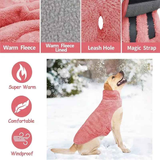 Double-sided fleece windproof and warm dog winter coat (pink/XXXL) Snow dog jacket vest, large and medium-sized pet dog clothing