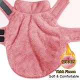 Double-sided fleece windproof and warm dog winter coat (pink/XXXL) Snow dog jacket vest, large and medium-sized pet dog clothing