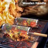 stainless steel BBQ grill, anti-scald design (barbecue basket + barbecue fork + hook) barbecue tool set, portable outdoor barbecue essential items, barbecue camping barbecue accessories, covered outdoor barbecue basket, suitable for camping and outdoor BB
