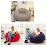 Inflatable Lazy Chair Portable Foldable Sofa Single Person Lazy Sofa Indoor - Black - Size 01