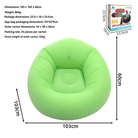 Inflatable Lazy Chair Portable Foldable Sofa Single Person Lazy Sofa Indoor - Green - Size 01 In Australia - Darrahopens
