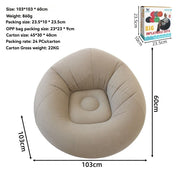 Inflatable Lazy Chair Portable Foldable Sofa Single Person Lazy Sofa Indoor - Khaki - Size 01