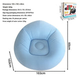 Inflatable Lazy Chair Portable Foldable Sofa Single Person Lazy Sofa Indoor - Khaki - Size 01