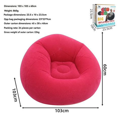 Inflatable Lazy Chair Portable Foldable Sofa Single Person Lazy Sofa Indoor - Rose - Size 01 In Australia - Darrahopens