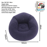 Inflatable Lazy Chair Portable Foldable Sofa Single Person Lazy Sofa Indoor - Sky Blue - Size 01