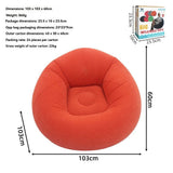 Inflatable Lazy Chair Portable Foldable Sofa Single Person Lazy Sofa Indoor - Sky Blue - Size 01