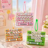 26-key keyboard keychain, bag charm, stress reliever toy, cute gift, pixel keychain, novelty gift, Australia, fun accessory, quirky keyring, retro gaming charm - Green - Size 26 pendants