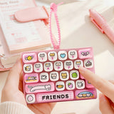 26-key keyboard keychain, bag charm, stress reliever toy, cute gift, pixel keychain, novelty gift, Australia, fun accessory, quirky keyring, retro gaming charm - Pink - Size 26 pendants In Australia - Darrahopens