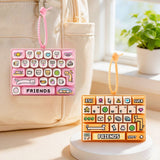26-key keyboard keychain, bag charm, stress reliever toy, cute gift, pixel keychain, novelty gift, Australia, fun accessory, quirky keyring, retro gaming charm - Pink - Size 26 pendants