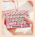 26-key keyboard keychain, bag charm, stress reliever toy, cute gift, pixel keychain, novelty gift, Australia, fun accessory, quirky keyring, retro gaming charm - Yellow - Size 26 pendants