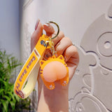 rabbit keychain, squeeze stress reliever, couple keychain, cute keychain, stress relief gift, pink keychain, keychain with bell, Australian market, anxiety relief, keychain gift - 2PCS - Size pig