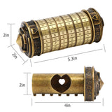 Da Vinci Code, Lock Cylinder, Puzzle, Gift, Valentine's Day Gift, Christmas Gift, Birthday Gift, Australian Puzzle, Brain Teaser, Code Breaking - Bronze - Size L