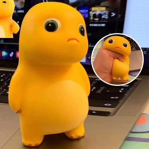 milk dragon, slow rebound toy, stress reliever, novelty gift, cute toy, squeeze toy, fidget toy, Australian market, anxiety relief, desk toy - Yellow - Size tilt one's head