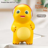 milk dragon, slow rebound toy, stress reliever, novelty gift, cute toy, squeeze toy, fidget toy, Australian market, anxiety relief, desk toy - Yellow - Size tilt one's head