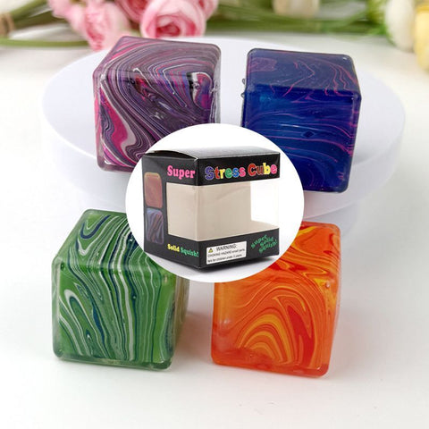 marbled ice cube squeeze toy, stress relief toy, novelty gift, squishy toy, trendy toy, desk toy, anxiety relief, fidget toy, Australian market - Purple - Size 2pcs