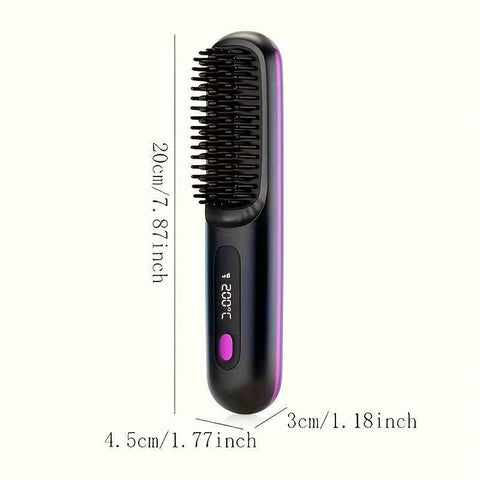 Black Silver Wireless Hair Straightening Comb Fast Heating Hair Comb Women'S Hair Styling In Australia - Darrahopens