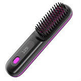Black Silver Wireless Hair Straightening Comb Fast Heating Hair Comb Women'S Hair Styling In Australia - Darrahopens