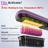 Black Silver Wireless Hair Straightening Comb Fast Heating Hair Comb Women'S Hair Styling In Australia - Darrahopens