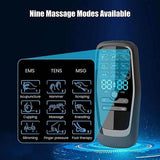 Electric Massager 8 Pads 9 Modes Type-C Charging Muscle Relaxer Pain Relief - Black - Size 01 In Australia - Darrahopens