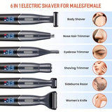 Women'S Hair Remover 7-In-1 Hair Remover Body Hair Removal Facial Hair Removal - Black - Size SET