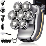 Men'S Electric Shaver Rechargeable Shaver Cordless Shaver Bald Men Shaver - Silver - Size SET