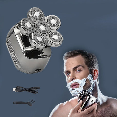 mens electric shaver, cordless shaver, rechargeable shaver, waterproof shaver, 6D floating shaver, men grooming, shaver for Australian men, travel shaver - Silver - Size SET In Australia - Darrahopens
